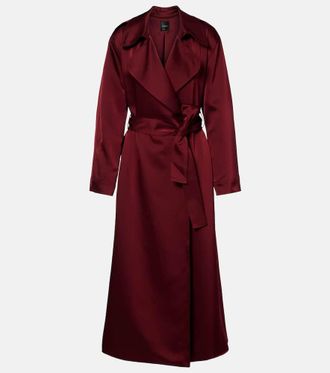 Leset Barb satin wrap coat