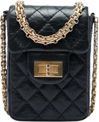 Chanel Pre-owned Quilted Leather Crossbody Bag - Dames - Vintage Schoudertas - Zwart - ONE Size - Leer - Vintage