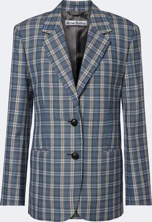Acne Studios Plaid wool moulin&eacute; blazer