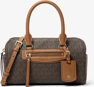 Michael Kors Jet Set Travel Extra-Small Signature Logo Duffel Crossbody Bag