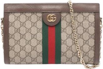 Gucci Pre-owned Vintage Crossbody Bag - Dames - Vintage Schoudertas - Beige - ONE Size - Leer - Vintage