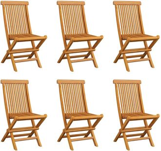 vidaXL Vidaxl - Sedie Da Giardino Pieghevoli 6 Pz In Legno Massello Di Teak