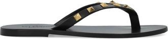 Valentino Garavani Rockstud Slide - Dames - Slippers - Zwart - 39 EU - Leer - Schoenen