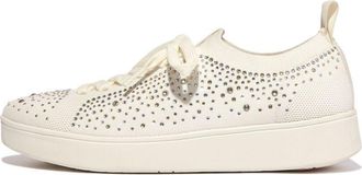 FitFlop Fitflop Womens Fit Flop Rally Ombre-Crystal Knit Trainers in Beige - Size UK 8