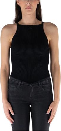 Courr&egrave;ges Sleeveless Tops - Dames - Tops zonder mouwen - Zwart - XS - Katoen - Tops