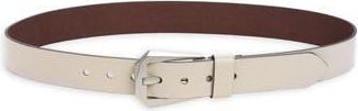 AllSaints Western Hexagonal Buckle Leather Belt in Gypsum White /Antique Nickel at Nordstrom Rack, Size X-Large