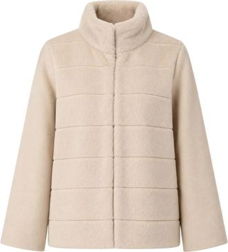 Marella Emmbalia Cropped Faux-Fur Jacket - Dames - Jassen - Beige - L - Polyester - Jassen