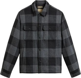 Woolrich Jassen, Heren, Grijs, M, Wol, Alaskan Shirt Jacket