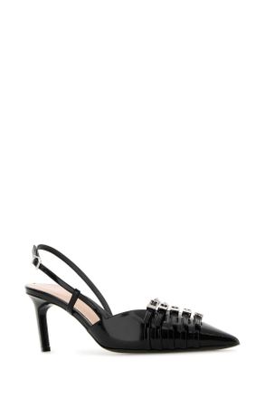 Gucci Womens Black Leather Pumps Nero Scarpe Con Tacco
