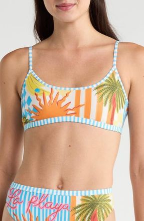Maaji Beach Static Lane Bikini Top in Open Blue at Nordstrom, Size Medium