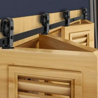 OEM Kit De Rieles Para Puertas Corredizas Plegables De Granero, Con Montaje Superior, Deslizamiento Suave Y Silencioso, Resistente, Para Cuatro Puertas De