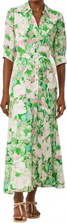 Lilly Pulitzer Larkyn Midi Shirtdress In Putting Green Poppyland