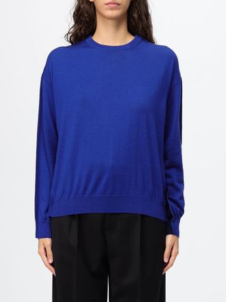 Tela Crew-Neck Wool Jumper with Dropped Shoulders and Ribbed Trims