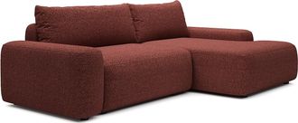 Vente-Unique Sof&aacute; cama rinconera derecha en chenilla burdeos DAVISO