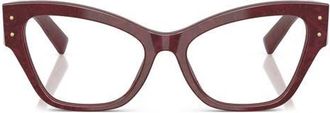 Dolce & Gabbana 54mm Butterfly Optical Glasses in Bordeaux at Nordstrom