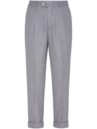 Brunello Cucinelli Pantalon met toelopende pijpen - Grijs