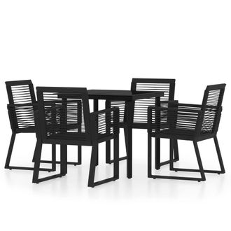 Berkfield Home 5 Piece Garden Dining Set Black
