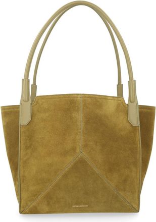 Victoria Beckham Suede Victoria Geometric Panel Shoulder Bag
