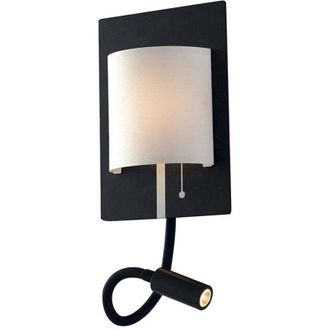 Fan Europe Fan Europe - Applique led pop in metallo nero con paralume bianco e braccio flessibile