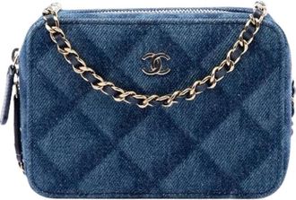 Chanel Pre-owned Vintage Crossbody Bag - Dames - Vintage Schoudertas - Blauw - ONE Size - Leer - Vintage