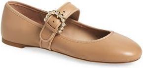 Stuart Weitzman Piper Mary Jane Ballet Flat in Golden Beige at Nordstrom Rack, Size 11.5