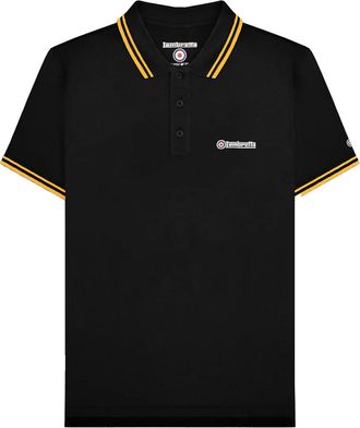 Lambretta Heren Tipped Big & Tall Poloshirt (Zwart/Goud)