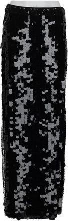P.A.R.O.S.H. Sequined Black Midi Skirt with Reflective Surface
