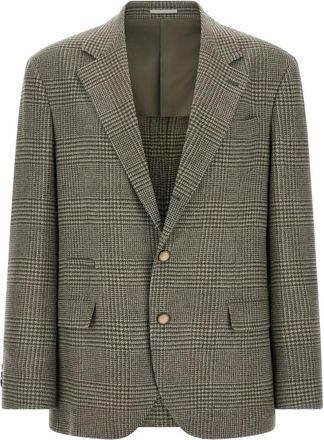 Brunello Cucinelli Grey Notched Lapel Blazer