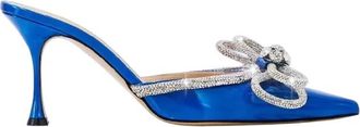 Mach & Mach Flip-flops met strik - Dames - Muiltjes - Blauw - 38 1/2 EU - Leer - Schoenen
