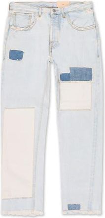 Fortela Patchwork Five Pocket Denim Pants in Stone Wash at Nordstrom, Size 28 Eu