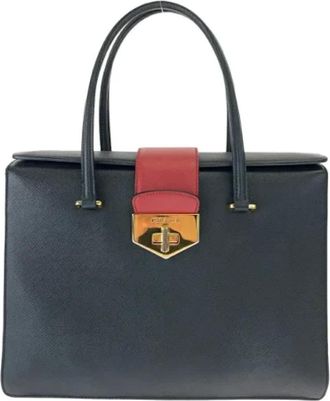 Prada Pre-owned Handbags, female, Black, Size: ONE SIZE Pre-owned Leather totes