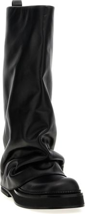 The Attico Womens Black Calfskin Over The Knee Shoe