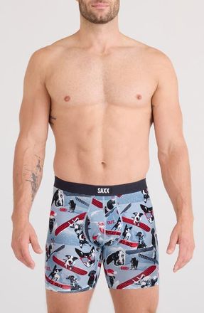Saxx Vibe Xtra Soft Comfort Boxer Briefs in Winter Dogs Of Saxx-Blue at Nordstrom, Size Large