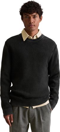 Marc O'Polo Denim Rundhalspullover MARC OPOLO DENIM loose fit mit speziellem Farbeffekt, Herren, Gr. XXL, schwarz, Strick, Obermaterial: 100% Baumwolle, loose fit, Rund