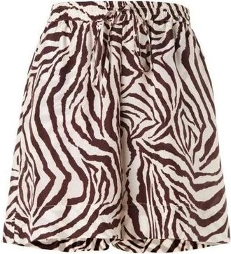 P.A.R.O.S.H. Korte Wit Bruin Sangria Jurk - Dames - Korte Broeken - Veelkleurig - S - Korte Broeken