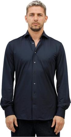Traiano Camicia Rossini Radical Fit overhemd van technische stof- strijkvrij - Heren - Casual Overhemden - Blauw - 5XL - Leer - Overhemden