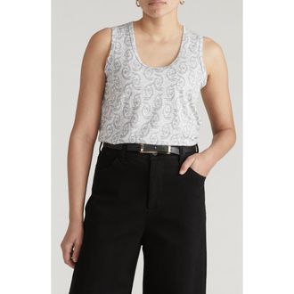 Universal Standard Light-As-Air Tank in White Vine Print at Nordstrom, Size 3Xl