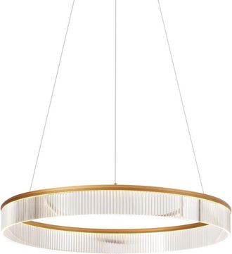QAZQA Moderno L&aacute;mpara Colgante Moderna De Lat&oacute;n De 78 Cm Con Led Regulable En 3 Pasos - Anello Chandelier Acero /aluminio /pl&aacute;stico Redonda Incluye Led Max.