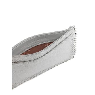 Stella McCartney Chain-Trimmed Grained Fabric Wallet - Gray