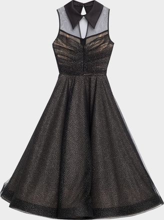 Bronx and Banco Charlotte Metallic Speckled Illusion Midi Dress