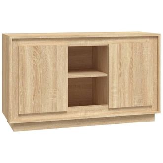 Berkfield Home Sideboard Sonoma Oak 102x35x60 cm Engineered Wood in Light Oak | Size: 102 x 35 x 60 cm