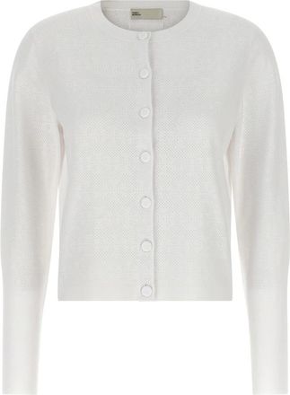 Tory Burch Truien & Vesten, Dames, Wit, S, Polyester, Pointelle Viscose Vest
