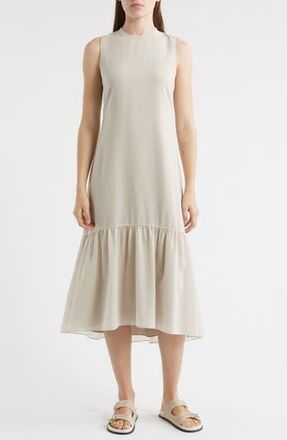 Theory Tier Tie Back Midi Dress in Sand at Nordstrom Rack, Size 2