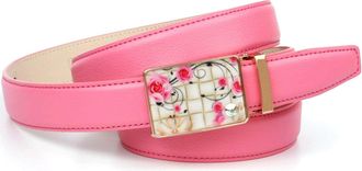 Anthoni Crown Lederg&uuml;rtel ANTHONI CROWN, Damen, Gr. 75, rosa, Leder, unifarben, G&uuml;rtel Lederg&uuml;rtel, mit Glaskristallen besetzter Schliesse, florales Muster