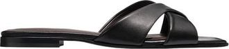 Margaux Eyewear The Selene Flat Sandal in Black Nappa at Nordstrom, Size 37.5