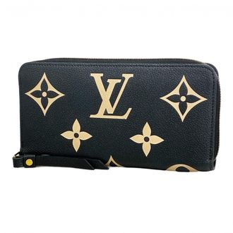 Louis Vuitton Beige Black Long Wallet (Bi-Fold) (Pre-Owned)