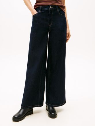 Tommy Hilfiger High-waist-Jeans TOMMY HILFIGER DNM RINSE 70s WIDE LEG HW, Damen, Gr. 25, L&auml;nge 30, rinse, Denim/Jeans, Obermaterial: 99% Baumwolle, 1% Elasthan, unif