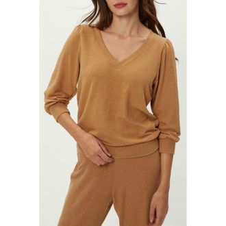 Michael Stars Gabriella V-Neck Top in Cumin at Nordstrom, Size X-Small