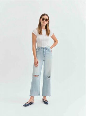 Daze Pleaser Wide Ankle Denim In Charisma