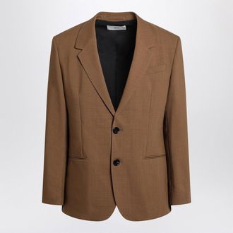 Ami Hazelnut Single Breasted Wool Jacket